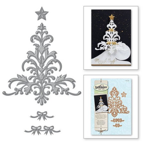 Spellbinders Tree with bows 4 pcs die set - Picture 1 of 5